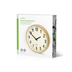 Nedis Wall Clock | Diameter: 300 mm | Wood | Silent movement | Wood