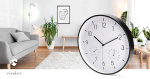Nedis Wall Clock | Diameter: 300 mm | Plastic | Silent movement | Thermometer | Hygrometer | Black / White
