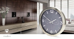 Nedis Wall Clock | Diameter: 300 mm | Stainless Steel | Silent movement | Thermometer | Hygrometer | Grey / Metal
