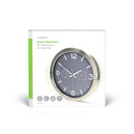 Nedis Wall Clock | Diameter: 300 mm | Stainless Steel | Silent movement | Thermometer | Hygrometer | Grey / Metal