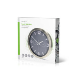 Nedis Wall Clock | Diameter: 300 mm | Stainless Steel | Silent movement | Thermometer | Hygrometer | Grey / Metal