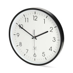 Nedis Wall Clock | Diameter: 300 mm | Plastic | Radio controlled time | Silent movement | Black / White