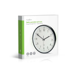 Nedis Wall Clock | Diameter: 300 mm | Plastic | Radio controlled time | Silent movement | Black / White