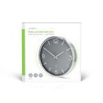 Nedis Wall Clock | Diameter: 300 mm | Aluminium | Radio controlled time | Silent movement | Grey / Metal