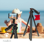 Nedis Tripod | Maximum load capacity: 3 kg | Minimum working height: 41.5 cm | Maximum working height: 160 cm | 5 Segments | Pan & Tilt | Travel bag included | ABS / Aluminium | Black