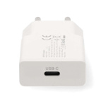 Nedis Wall Charger | PD3.0 | Quick charge feature | 1.67 / 2.22 / 3.0 A | Number of outputs: 1 | USB-C™ | Automatic Voltage Selection | White