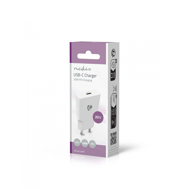 Nedis Wall Charger | PD3.0 | Quick charge feature | 1.67 / 2.22 / 3.0 A | Number of outputs: 1 | USB-C™ | Automatic Voltage Selection | White