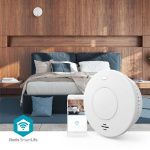 Nedis SmartLife Smoke Detector | Battery Powered | Sensor life cycle: 10 year | EN 14604 | Max. battery life: 120 Months | 85 dB | White | 1 pcs