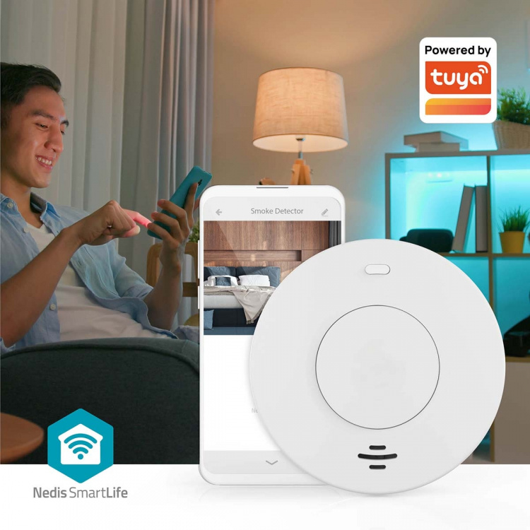 Nedis SmartLife Smoke Detector | Battery Powered | Sensor life cycle: 10 year | EN 14604 | Max. battery life: 120 Months | 85 dB | White | 1 pcs