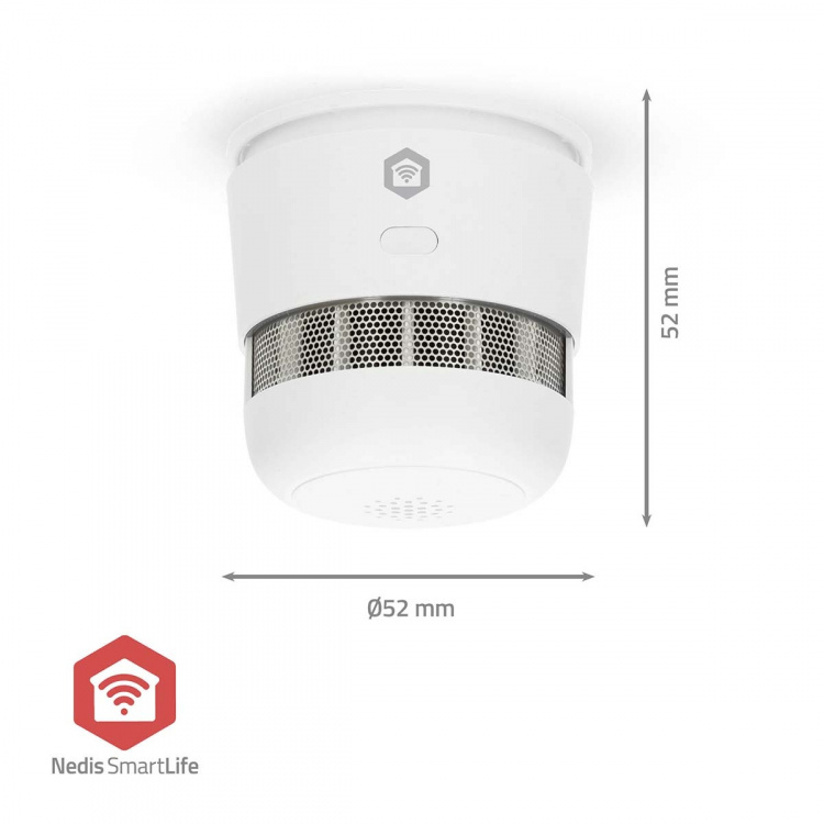 Nedis SmartLife Smoke Detector | Battery Powered | Sensor life cycle: 10 year | EN 14604 | Max. battery life: 36 Months | 85 dB | White | 1 pcs