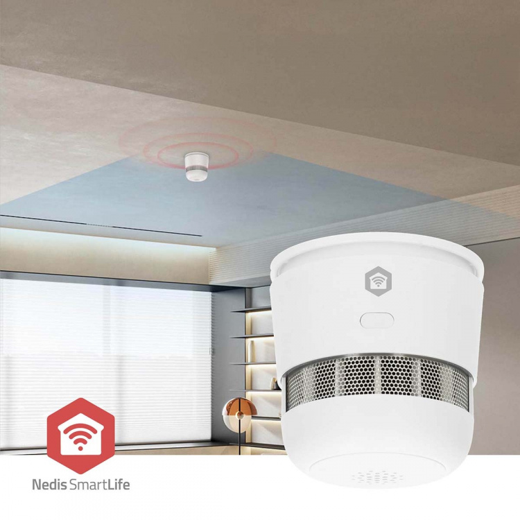 Nedis SmartLife Smoke Detector | Battery Powered | Sensor life cycle: 10 year | EN 14604 | Max. battery life: 36 Months | 85 dB | White | 1 pcs