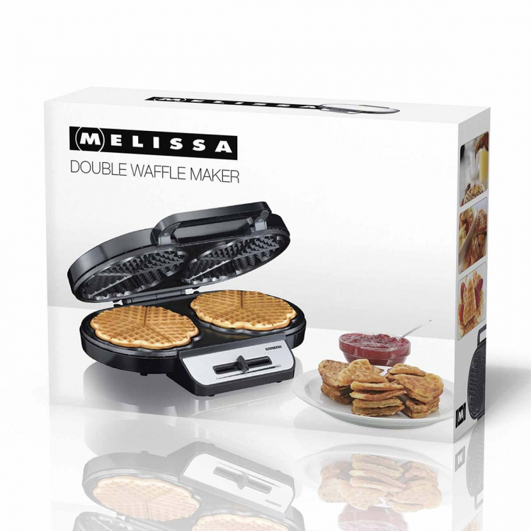 MELISSA Double waffle maker 1200W Black / Stainless Steel MELISSA Double waffle maker 1200W Black / Stainless Steel