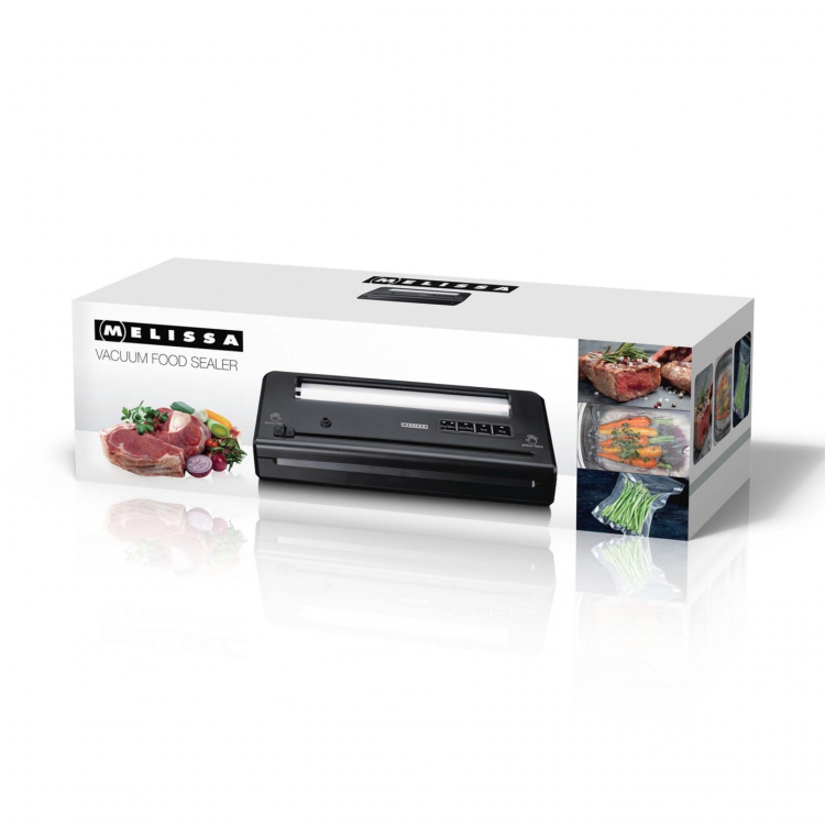 MELISSA Vacuum Sealer | Dry & Moist | 65 kPa | 28 cm seam | Built-in vacuum roll holder & cutter | Black