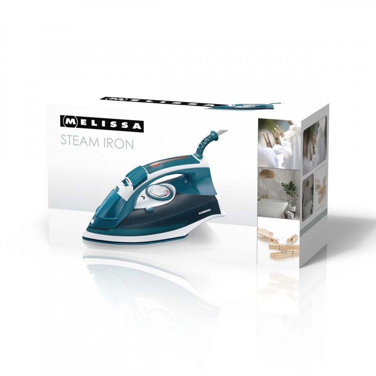 MELISSA Steam iron with ceramic soleplate 2200W Blue MELISSA Steam iron with ceramic soleplate 2200W Blue