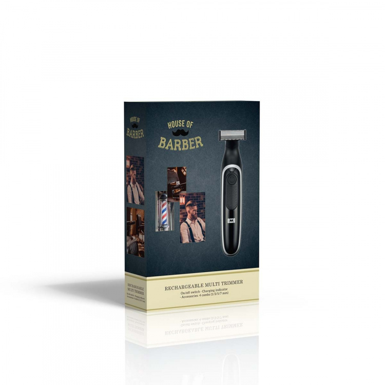 MELISSA Rechargeable beard and body trimmer with ultra-thin razor, including 4 spacer combs Black