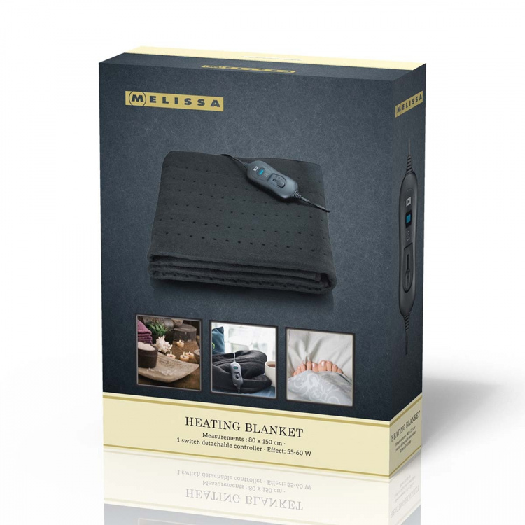 MELISSA Heating blanket 80x150cm 55-60W Black MELISSA Heating blanket 80x150cm 55-60W Black