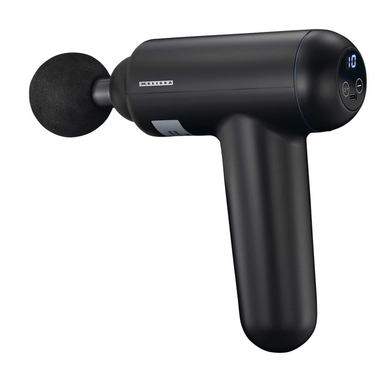 MELISSA Rechargeable massage gun with LED 4 heads Black MELISSA Rechargeable massage gun with LED 4 heads Black