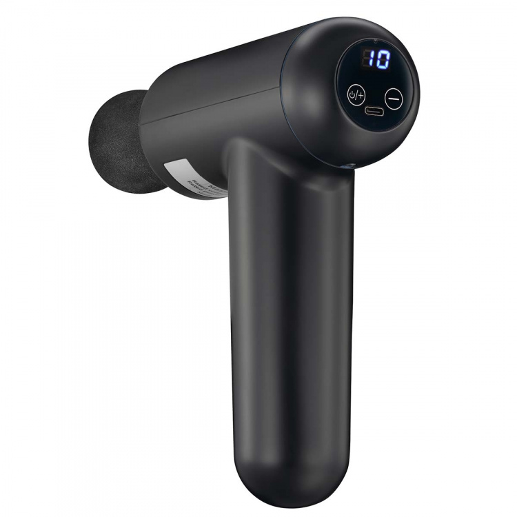 MELISSA Rechargeable massage gun with LED 4 heads Black MELISSA Rechargeable massage gun with LED 4 heads Black