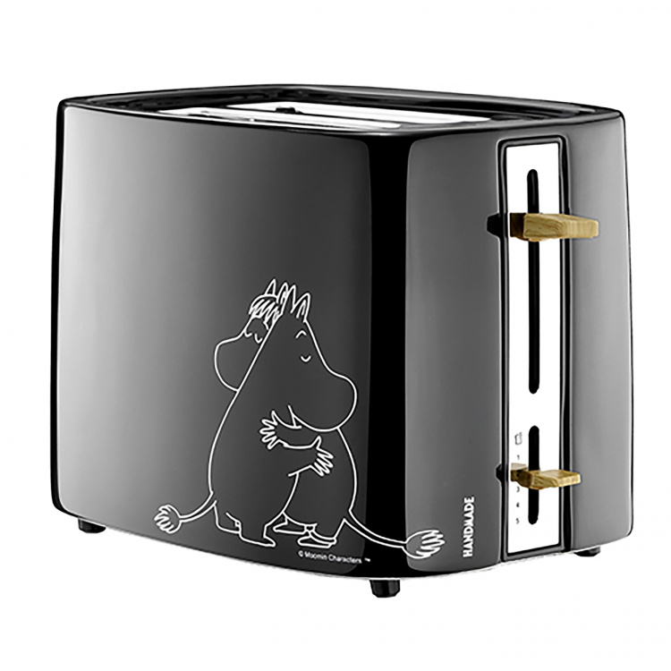 Moomin Ceramic toaster 2 slices black 875W Moomin Ceramic toaster 2 slices black 875W