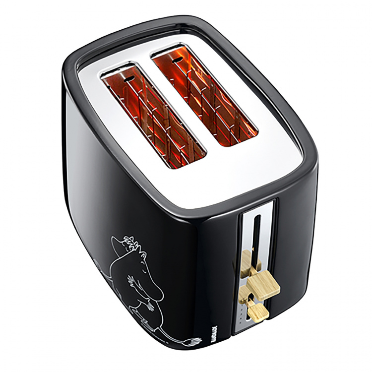 Moomin Ceramic toaster 2 slices black 875W Moomin Ceramic toaster 2 slices black 875W
