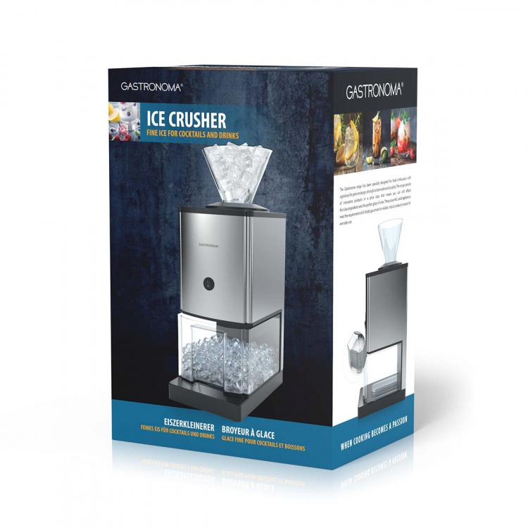 Gastronoma Ice Crusher | 80W | 1 kg/min | 3L Collector | Stainless Steel / Black