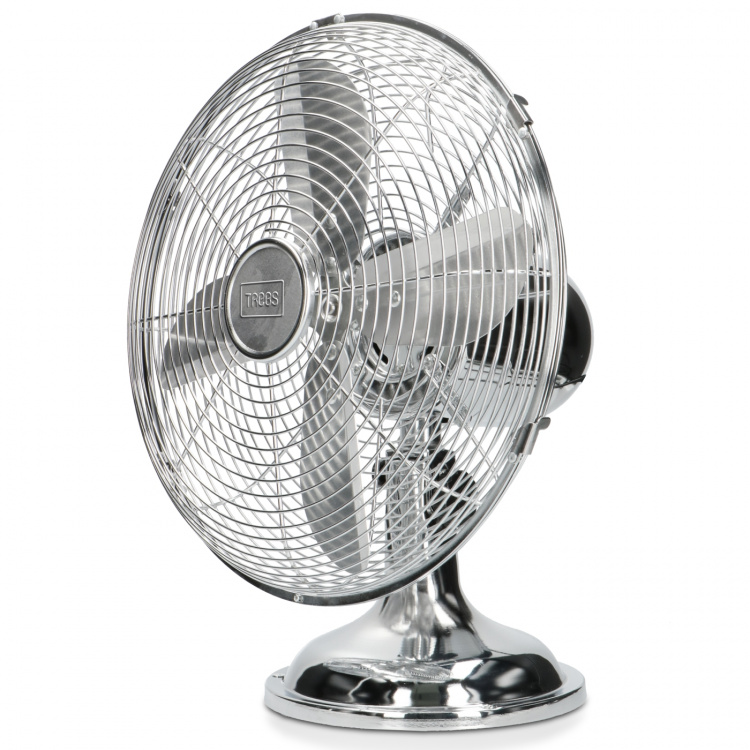 Trebs Table fan metal 12 inch Silver Trebs Table fan metal 12 inch Silver
