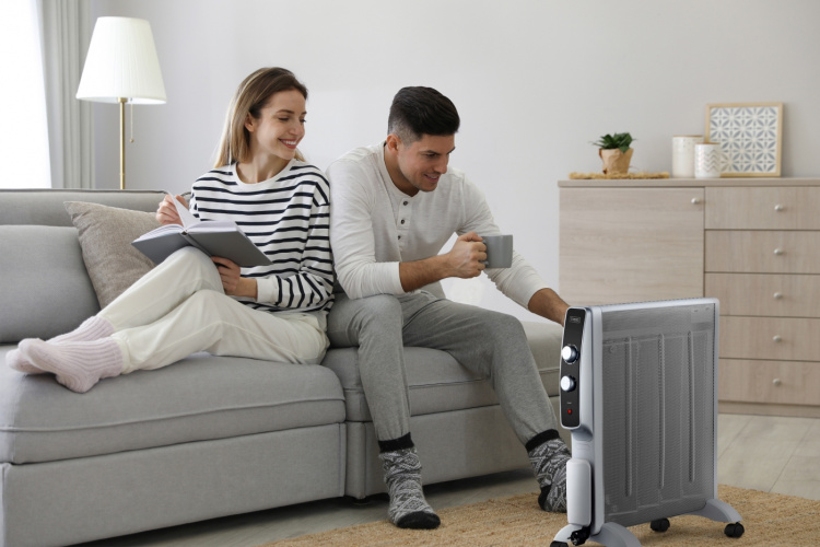 Trebs Mobile micathermic electric heater on wheels 2000W White