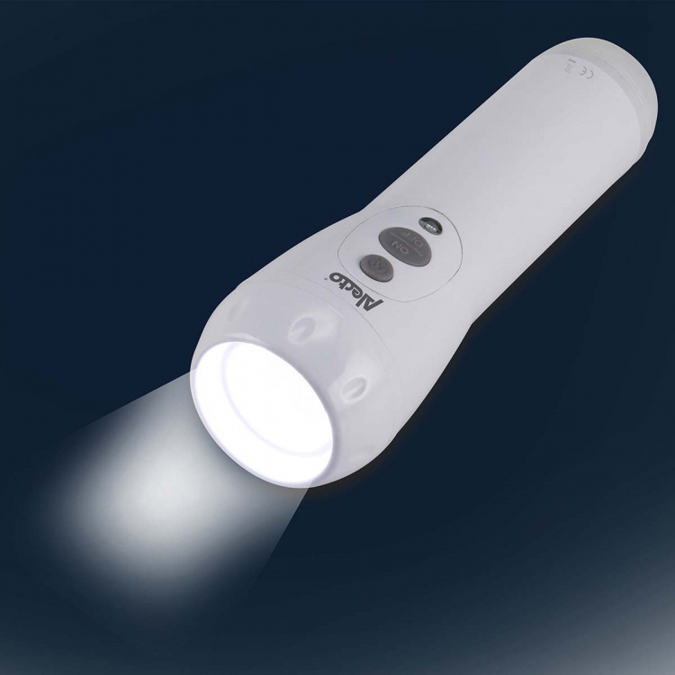 Alecto Rechargeable LED-flashlight White Alecto Rechargeable LED-flashlight White