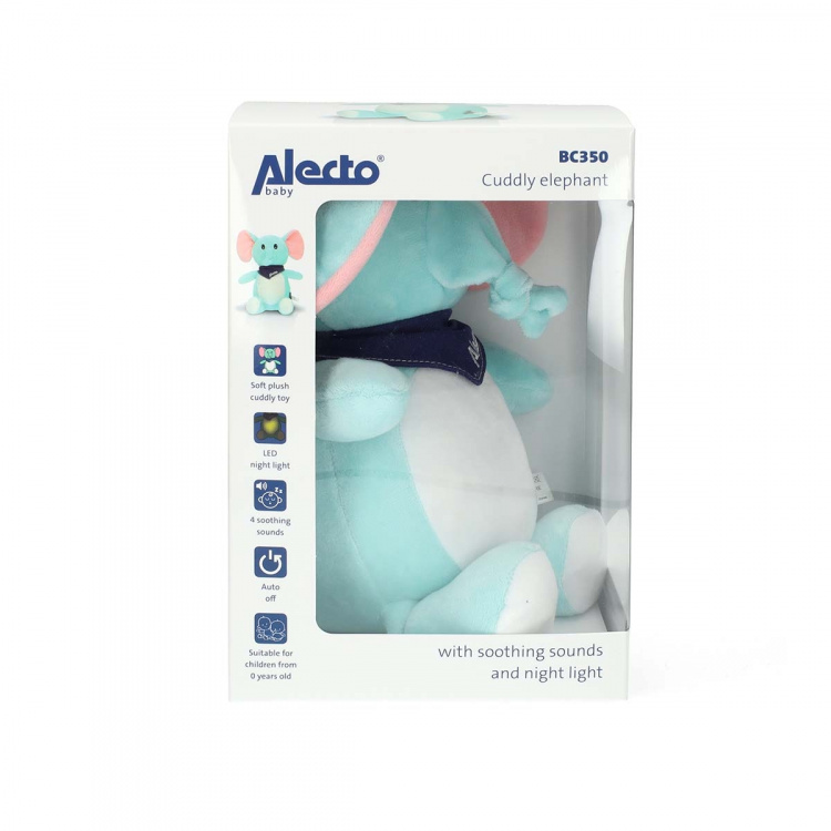 Alecto Cuddly elephant with soothing sounds and night light