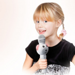 Lenco Karaoke microphone with Bluetooth® SD slot lights Aux Out White