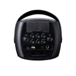 Lenco Karaoke system with Bluetooth®, rechargeable battery, wireless karaoke microphone, and disco LED lighting Black