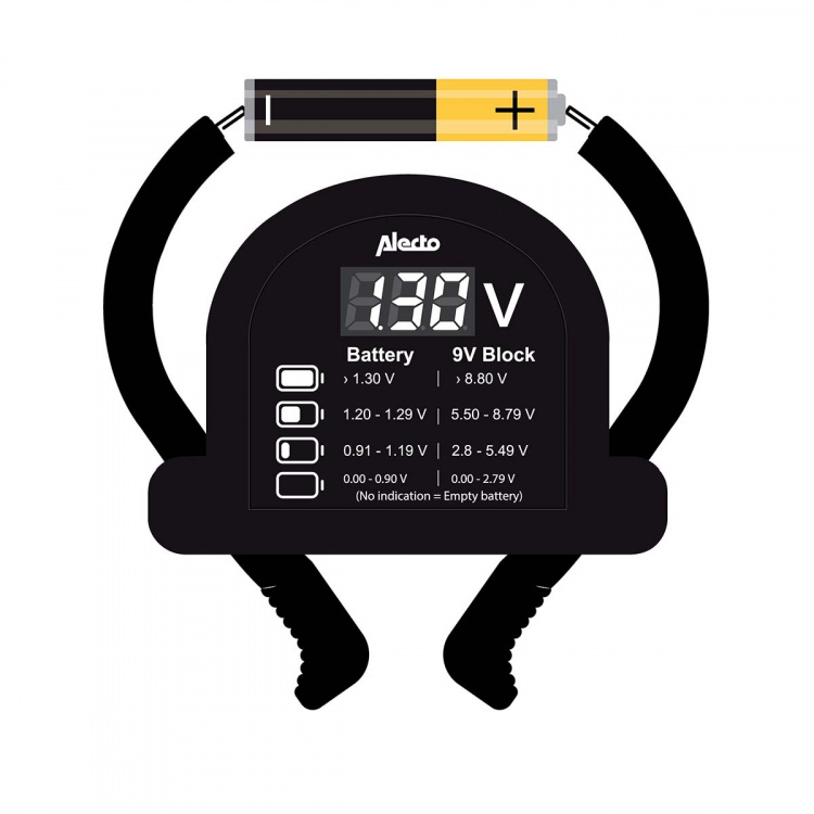 Alecto Battery tester for AA-AAA-C-D-9V (PP3)-button cell Alecto Battery tester for AA-AAA-C-D-9V (PP3)-button cell