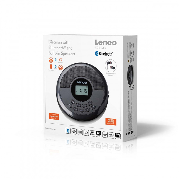 Lenco Discman with Bluetooth and built-in speakers Lenco Discman with Bluetooth and built-in speakers