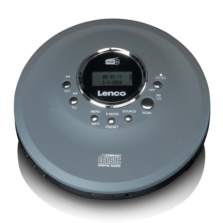 Lenco Discman with DAB+ FM radio rechargable battery Grey Lenco Discman with DAB+ FM radio rechargable battery Grey