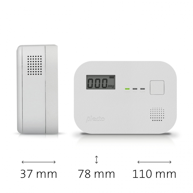 Alecto Carbon monoxide alarm with 10 year sensor runtime and display