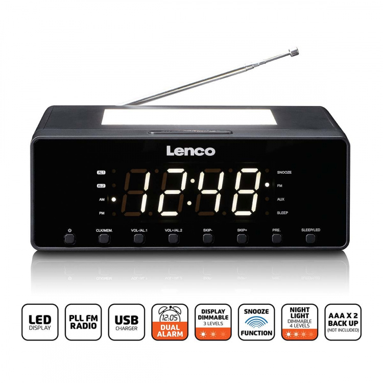 Lenco Clock radio with night light