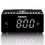 Lenco Stereo FM Clock Radio with USB and Qi Wireless Smartphone charging Black Lenco Stereo FM Clock Radio with USB and Qi Wireless Smartphone charging Black