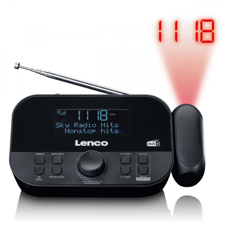 Lenco DAB+, FM clock radio with projection Lenco DAB+, FM clock radio with projection