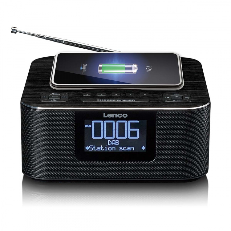 Lenco Stereo clock radio with DAB+ FM Bluetooth® wireless charge Lenco Stereo clock radio with DAB+ FM Bluetooth® wireless charge