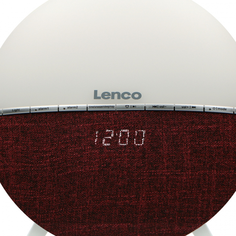 Lenco FM Alarm Clock Radio - Wake-up Light with Bluetooth® Red Lenco FM Alarm Clock Radio - Wake-up Light with Bluetooth® Red