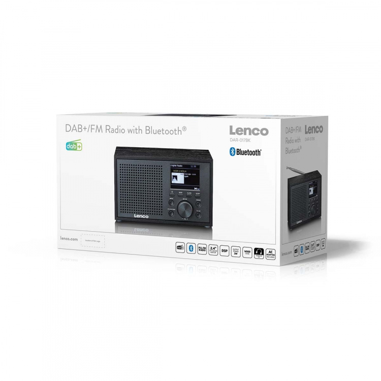 Lenco Mono DAB+ FM radio with Bluetooth® Black