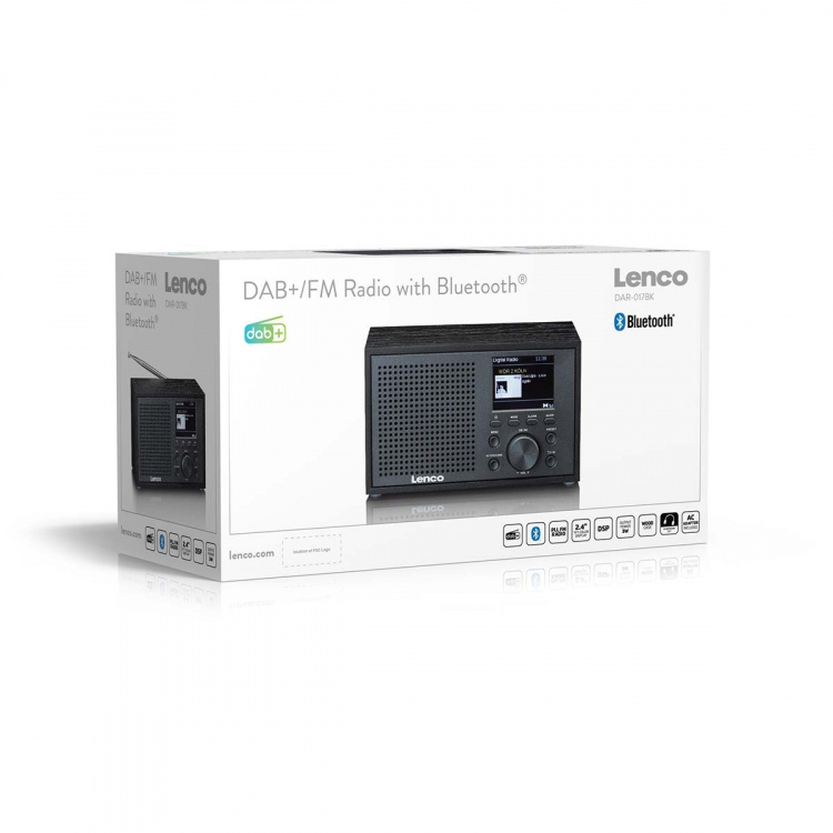 Lenco Mono DAB+ FM radio with Bluetooth® Black