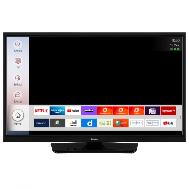 Lenco 24 inch Smart HD LED TV Bluetooth® DVD player 12V Black