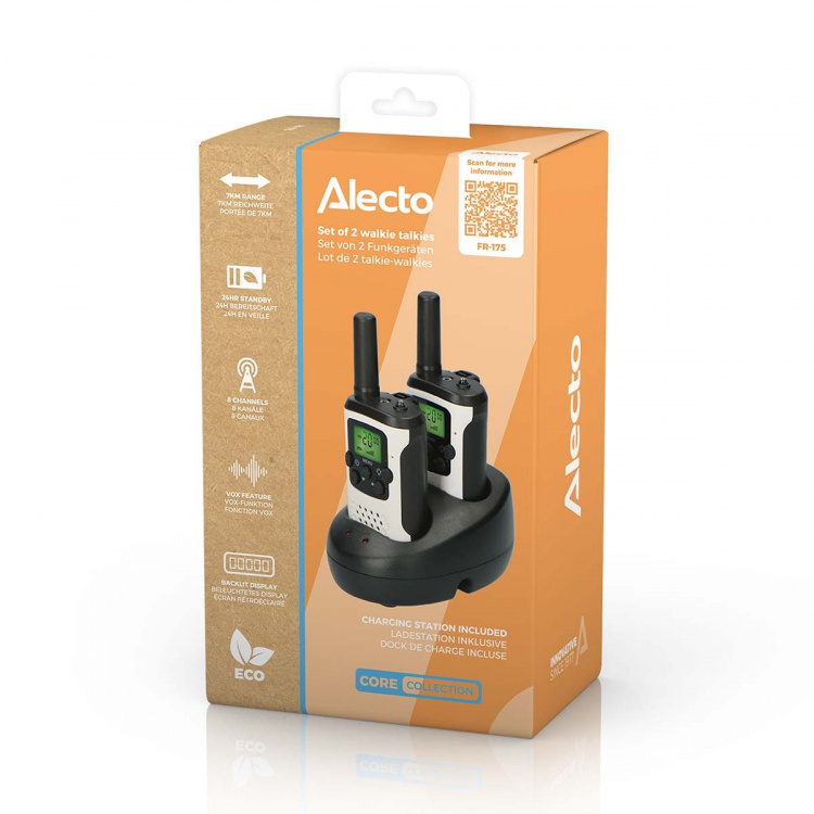 Alecto Set of 2 two-way radios 7 km White / Black