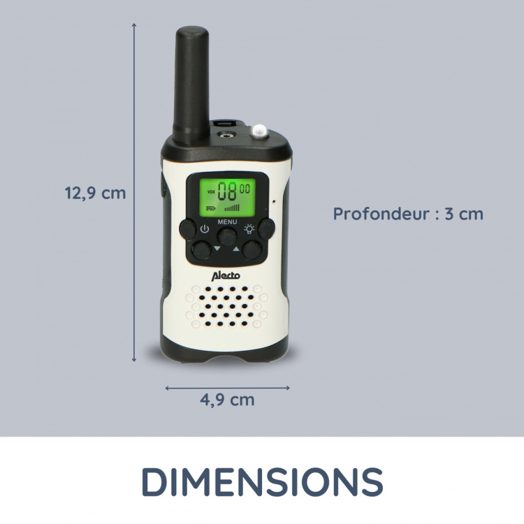 Alecto Set of 2 two-way radios 7 km White / Black