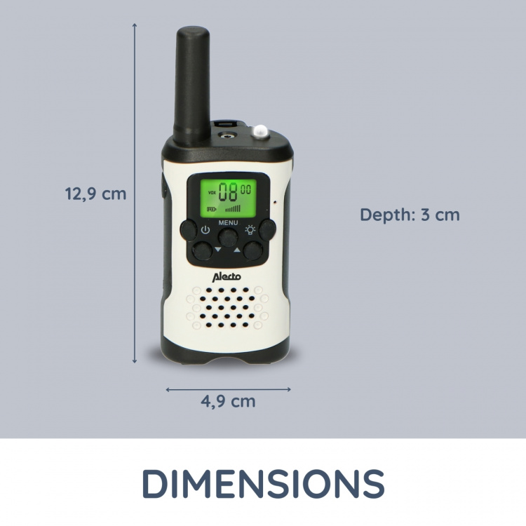 Alecto Set of 2 two-way radios 7 km White / Black
