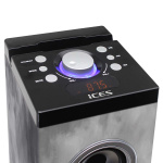 ICES Tower speaker, bt, pll fm, usb, print ICES Tower speaker, bt, pll fm, usb, print