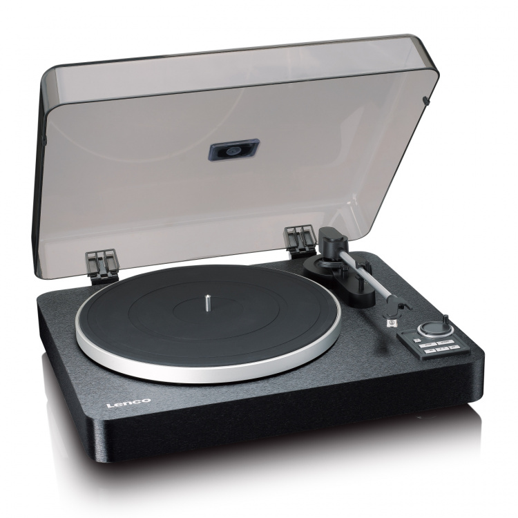 Lenco Fully automatic record player with Bluetooth® transmission and pre-amplifier Metal turntable platter and tonearm Black Lenco Fully automatic record player with Bluetooth® transmission and pre-amplifier Metal turntable platter and tonearm Black