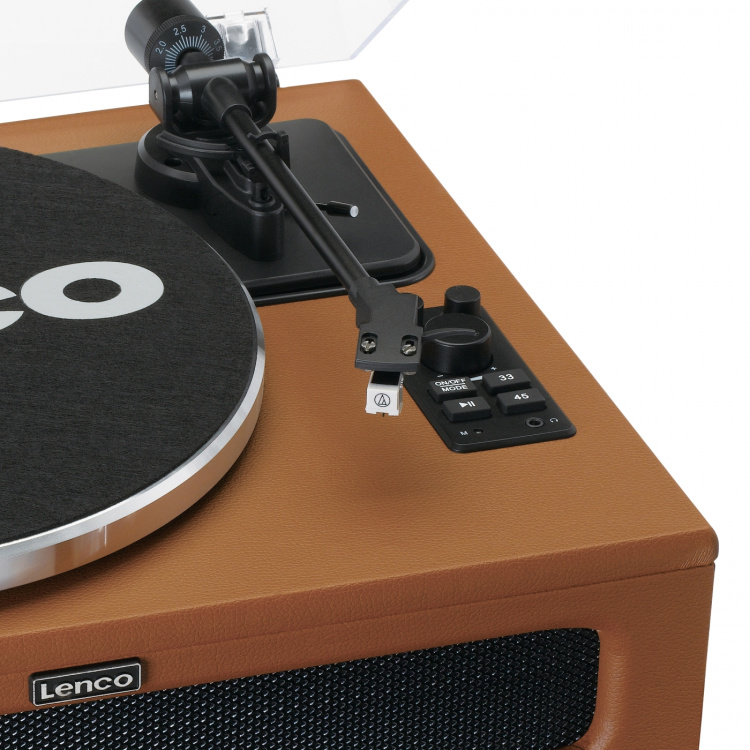 Lenco Turntable with Bluetooth® MMC 4 speakers built-in Brown Lenco Turntable with Bluetooth® MMC 4 speakers built-in Brown