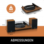 Lenco Record player with built-in amplifier and Bluetooth® plus 2 external speakers Wood Lenco Record player with built-in amplifier and Bluetooth® plus 2 external speakers Wood